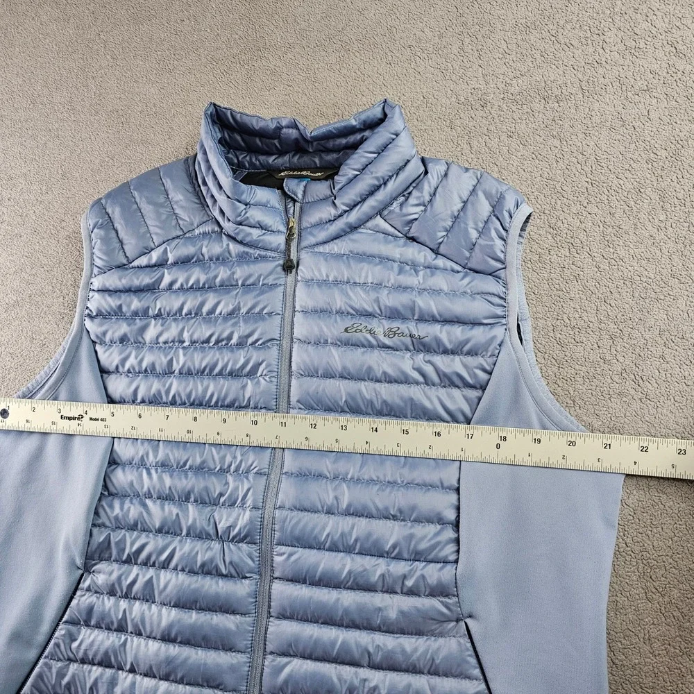 Eddie Bauer Puffer Vest Women XL Light Purple First Ascent Storm Down 800 Zip-Up